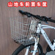 山地車前車筐單車前置籃子自行車前貨架置物筐變速車前叉貨架支架 前置貨架【軟卡箍安裝】+銀色車筐