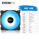 EVESKY棱鏡5代PRO棱鏡II代12CM散熱風扇神光同步5V3針ARGB靜音PWM溫控積木控制器集線器四代棱鏡5pro 彩虹-冰藍（固色）