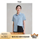 旅途原品ltyp 明星同款100%亞麻經(jīng)典4色「無齡」襯衫女士夏季文藝百搭襯衣 天空藍 L