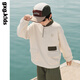gxg.kidsGXG童裝兒童衛(wèi)衣秋季新品男童洋氣舒適撞色衛(wèi)衣上衣內(nèi)搭潮 米色 140cm