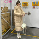 OGBI高端羽絨服女2024新款亮世秋今年流行的冬季中長(zhǎng)款過膝新 卡其色 帽子可拆 S 80-110斤