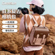 CWATCUN雙肩相機(jī)包復(fù)古時(shí)尚斜挎手提防撞背女士單肩相機(jī)包單反微單背包適用于富士索尼佳能康佳