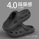 日本新款MUJU洞洞鞋男款踩屎感夏季外穿沙灘防臭防滑包頭拖 黑色【外穿簡(jiǎn)約】 42 -43【適合41-42腳穿】