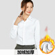 EAEOVNI長(cháng)袖襯衫女商務(wù)免燙春夏職業(yè)裝白色正裝銀行襯衣面試工作服修身OL 純白色【加絨加厚】 38 【108-118斤】