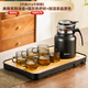天喜（TIANXI）飄逸杯泡茶壺家用不銹鋼保溫壺辦公室茶水分離茶壺泡茶壺 典雅黑800ml+小茶杯6只+原色茶盤(pán)