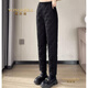 梵喬希品牌定制羽絨褲女外穿冬季新款高腰休閑寬松顯瘦保暖棉褲 黑色 26/S
