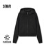 森馬（Semir）外套女短款插肩袖小個(gè)子潮2024冬季加絨緊身連帽夾克109724108015