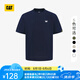 CAT卡特25春夏新品男士戶外經(jīng)典款雙色厚版發(fā)泡印花短袖T恤 藏青 XL
