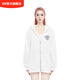 BM衛衣白色天使小孩復古天使拉鏈帽開(kāi)衫外套美式衛衣oversize衛衣 白色 均碼