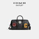 蔻馳（COACH）奧萊男士男包經(jīng)典標志VENTURER 27號旅行手提包通勤單肩斜挎包 青銅色硬件/炭黑色 混合色