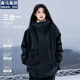 棉致沖鋒衣男女秋冬季戶外防風(fēng)防水夾克情侶外套 黑色 XL