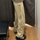 樂(lè)卡利速干傘兵沖鋒褲薄款休閑褲子男2024夏季新款高街寬松直筒運(yùn)動(dòng)褲 卡其 L
