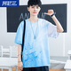 阿尼三青少年夏季速干冰絲短袖t恤男大童2025新款潮流初中高中學生夏裝 天蘭 L