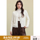 獨束大碼女裝浪漫溫柔圓領(lǐng)蕾絲小衫2024冬季新品胖mm通勤氣質(zhì)開(kāi)衫 云朵白 XL (尺碼：3) (尺碼：3)