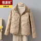 皮爾卡丹（pierre cardin）【抗寒保暖】品牌女士羽絨服短款輕薄服女款22年年新款薄款時(shí)尚洋 卡其色  M 建議116-130斤