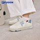 FILA FUSION斐樂潮牌女鞋BANK DX舒適場下滑板鞋時尚百搭小白鞋厚底鞋 奶白/永恒藍(lán)-GI 38
