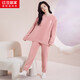 紅豆居家【秋上新】女士加絨加厚保暖運動(dòng)風(fēng)套頭家居服睡衣