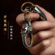 一只小鹿高檔925純足銀龍頭汽車(chē)鑰匙扣掛件飾吊墜男腰掛件復古創(chuàng  )意鏈圈禮 s925銀祥龍獻瑞彈簧鑰匙扣