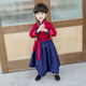 微愛(ài)的小松鼠漢服兒童春秋唐裝寶寶古裝國學(xué)服國學(xué)服裝幼兒園中秋表演服3299 酒紅色-男生 130