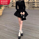 確彤赫本風(fēng)千金小黑裙公主連衣裙女春秋內搭針織A字裙萬(wàn)圣生日裙 香奈黑色 L
