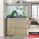 森森（SUNSUN）魚缸水族箱含魚缸過濾器燈大型金魚缸 寶馬灰 新時尚1米長41.6cm寬底濾 帶棉+濾材