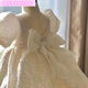 念露嵐女童晚禮服寶寶周歲生日公主裙白色花童婚紗鋼琴演出服兒童蓬蓬裙 主圖款 90