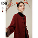 歐莎（OSA）國風(fēng)新中式毛呢大衣女2025年秋冬新款小個(gè)子氣質(zhì)盤(pán)扣外套 紅色 S