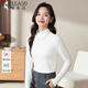 啄木鳥(niǎo)德絨半高領(lǐng)打底衫女2025款修身顯瘦彈力內搭長(cháng)袖t恤上衣 白色 L