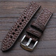 復古手表帶棕色野牛皮表帶20/22/24mm復古柔軟頭層牛皮表帶男士 棕色 22mm