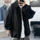 普戈斯（PUGESI）胖子大碼外套男春夏秋季新款上衣潮流休閑戶外寬松褂子翻領夾克 JK3089黑色 3XL 建議170-190斤