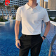皮爾卡丹品牌輕奢男裝 polo領(lǐng)衫男短袖夏季薄款針織純色冰絲T恤韓版潮流修身男士休閑體恤 白色 XL