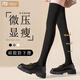 莫代爾過(guò)膝襪純棉長(zhǎng)襪子女春秋季加長(zhǎng)小腿襪不下滑顯瘦日系韓版jk長(zhǎng)筒襪 【純色過(guò)膝襪】黑色 2雙