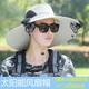 帝行（DIXING）太陽(yáng)能風(fēng)扇帽男夏季成人釣魚(yú)防曬帽遮陽(yáng)帽戶外旅游大檐透氣漁夫帽 卡其色 【鋼絲款+2個(gè)太陽(yáng)能風(fēng)扇】
