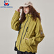 公雞冠軍風(fēng)衣男春季新款寬松黃綠色情侶潮牌連帽多口袋戶(hù)外外套潮 黃綠 S