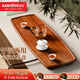 金灶（KAMJOVE）茶盤(pán)托盤(pán)家用現代簡(jiǎn)約小型直排實(shí)木功夫茶具套裝托盤(pán)木茶托茶臺 方舟古花木-單茶盤(pán)