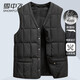 雪中飛羽絨服男士圓領(lǐng)鴨絨馬甲秋冬商務(wù)休閑中老年爸爸外穿溫暖羽絨背心 深藏青【青的不明顯 幾乎是黑】 2XL (185)