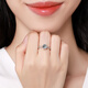 GEVILANG贈送證書莫桑鉆銀戒指閨蜜七夕情人節(jié)禮物送女友老婆表白生日銀飾  經(jīng)典戒指圈