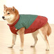 搭啵兔狗衣服秋冬馬甲復(fù)古新款中大型犬可牽引冬天防水加厚保暖柴犬棉服 復(fù)古拼色墨綠色 3XL【參考體重21-27斤】