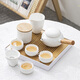 閩煜（minyu）新款全季酒店同款功夫茶具套裝家用客廳簡約現(xiàn)代戶外旅行茶壺小套 新定窯9頭茶具
