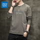 真維斯（Jeanswest）長(cháng)袖t恤男士秋季新款潮牌寬松休閑打底衫純棉圓領(lǐng)體恤男上衣 001灰色 XL (推薦130-145斤)