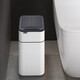 華萍雙開(kāi)門(mén)JAH智能感應式垃圾桶家用帶蓋衛生間廚房客廳半自動(dòng)打包 感應式 白色【客廳衛生間】 15L