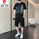皮爾卡丹（pierre cardin）男士短袖t恤男套裝半袖男夏裝寬松男士T恤短袖夏季男裝兩件套針織 KPR-21013黑色+2099黑色 XL 建議125-140斤