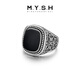 銘揚飾海 925銀黑瑪瑙寶石戒指男士指環(huán)潮流高級感原創(chuàng  )設計復古花紋閉口戒 港度19-21號（指圍周長(cháng)59-61mm）