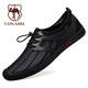 西域駱駝（VANCAMEL）男潮鞋夏季新款運(yùn)動(dòng)網(wǎng)鞋透氣網(wǎng)面鞋網(wǎng)眼男鞋軟底舒適一腳蹬懶人鞋 D8851黑色 41