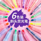 六色熒光筆熒光標(biāo)記筆學(xué)生用雙頭記號筆彩色筆劃重點(diǎn)做筆記專用筆 3支6色熒光筆