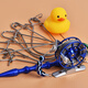 臻佑（Grsaed）路亞活魚扣鎖魚器升級款便攜輪式不銹鋼魚鎖鎖扣多功能拴魚鎖扣魚繩5扣款釣魚配件