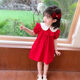 康薇貝周歲禮服女童寶寶夏裝兒童連衣裙幼童生日公主裙1-3歲小童衣服網(wǎng) 紅色 90 建議身高80-85cm 1周歲