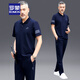 羅蒙（ROMON）爸爸夏裝套裝中年男士短袖t恤套裝中老年人運動(dòng)休閑父親節衣服男 61款藍色 XL :126-140斤