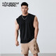 Muscledog肌肉狗 運(yùn)動(dòng)背心男士夏季潮流純色休閑百搭寬松圓領(lǐng)寬肩健身工字背心訓(xùn)練衣服上衣 黑色 M