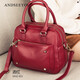 ANDSEEYOU手提包女2025新款潮時(shí)尚韓版真皮單肩多層女包頭層牛皮柳釘斜挎包 酒紅色